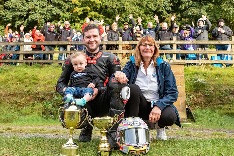 Gold Cup winner Adam McClean with Val Henshaw