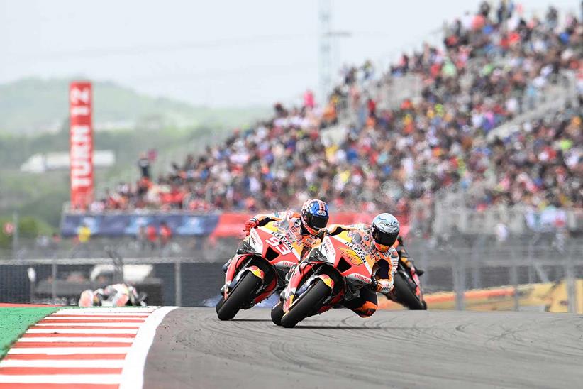 Pol Espargaro is the current teammate of Marc Marquez (pictured together at COTA)