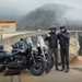 Mark and Max at Bixby Bridge with their rented Harley-Davidsons