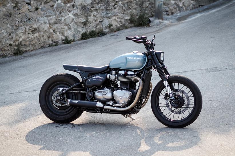 Side view of Triumph Bobber custom kit