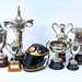 A selection of Barry Sheene's trophies and race worn Aria helmets are also up for grabs
