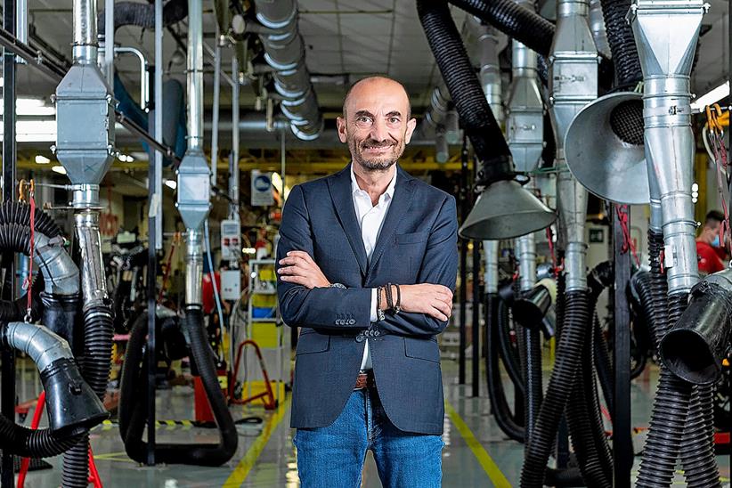 Claudio Domenicali on the Ducati factory floor