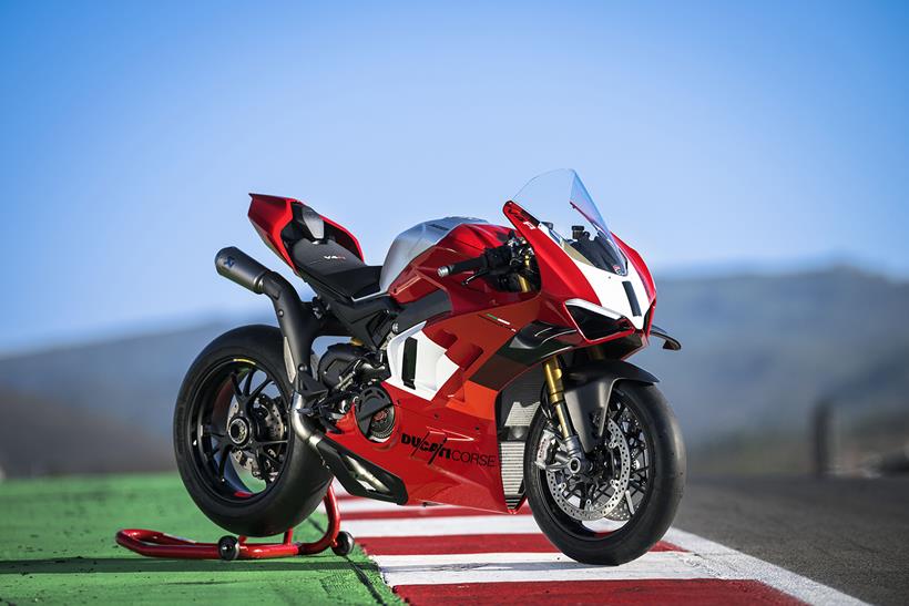 A side view of the 2023 Ducati Panigale V4 R