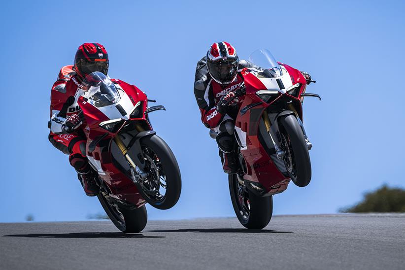 Pulling a wheelie on the 2023 Ducati Panigale V4 R