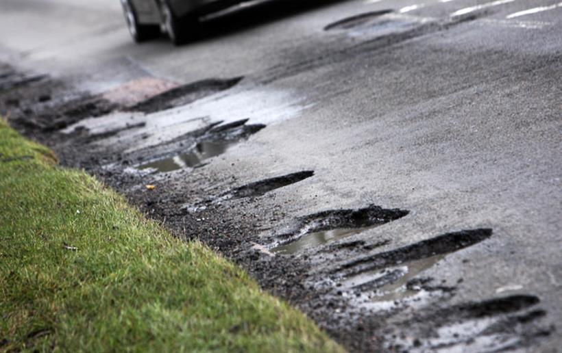 Potholed UK road