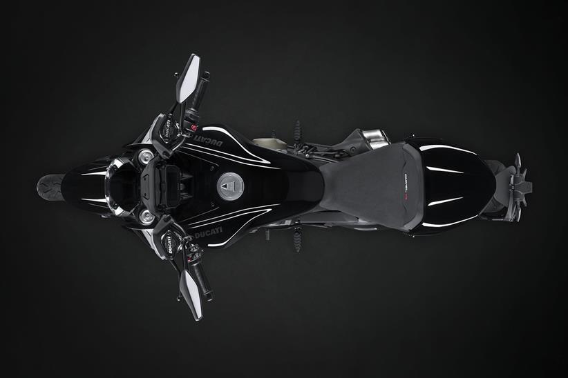 An aerial shot of the Ducati Diavel V4