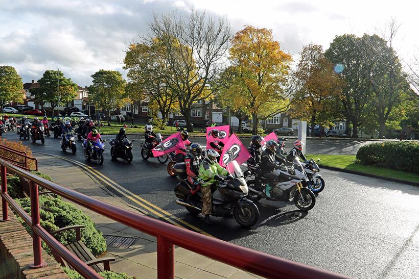 A funeral procession for BSB racer Chrissy Rouse