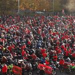 Thousands of motorcyclists form a Ring of Red around Manchester