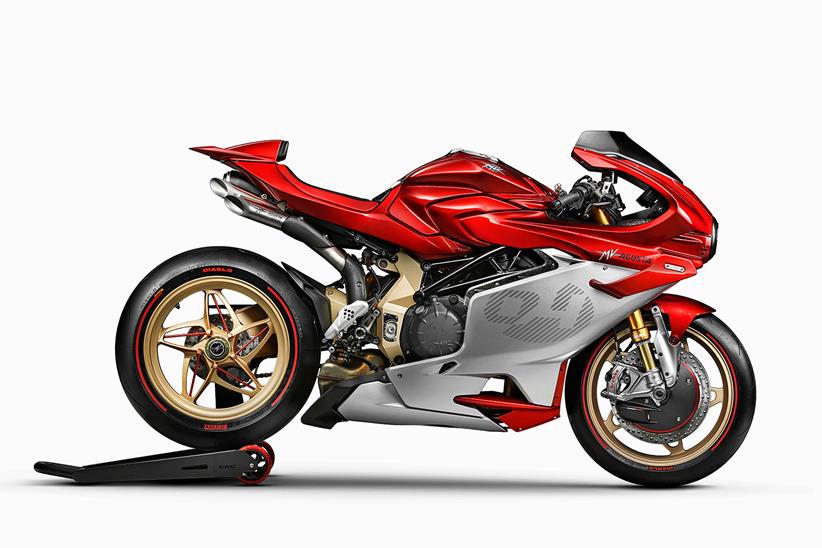 The MV Agusta Superveloce Serie Oro is a powered by the Brutale's 998cc inline 4