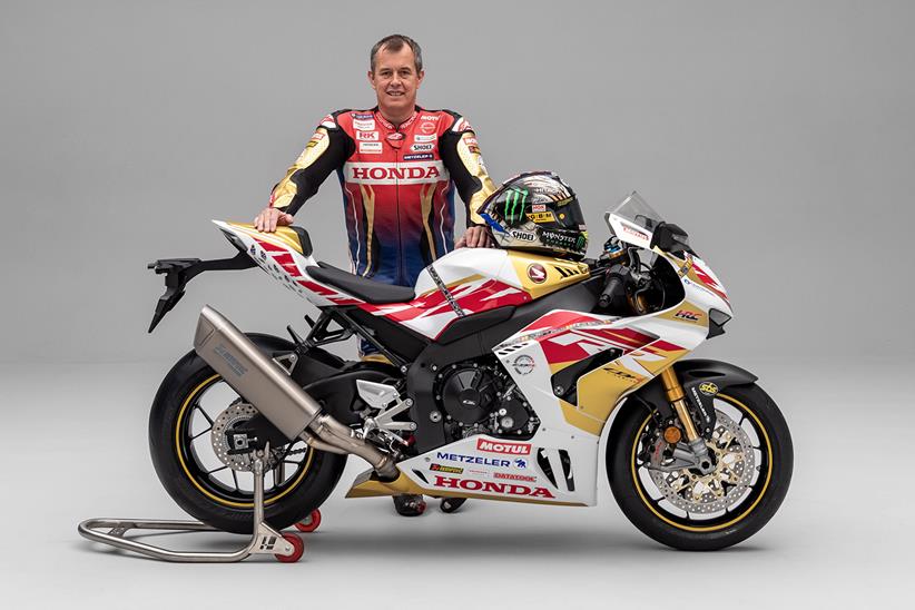 John McGuinness with the special edition Honda Fireblade