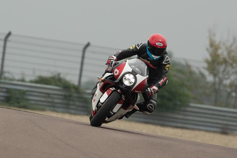 Bimota KB4 ridden on track by Chris Newbigging