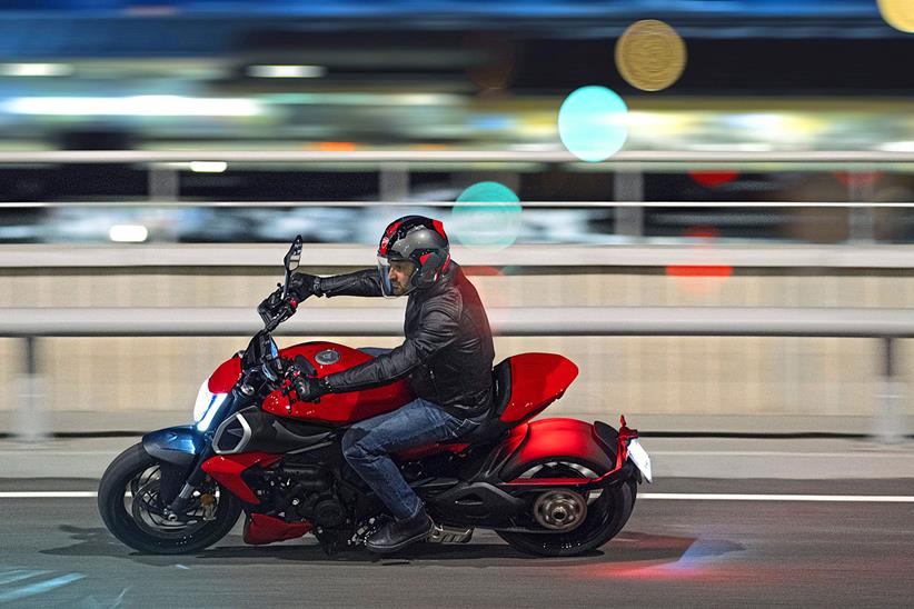 Ducati Diavel V4 on the road