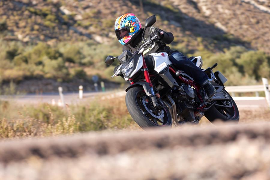 Honda CB750 Hornet on the road