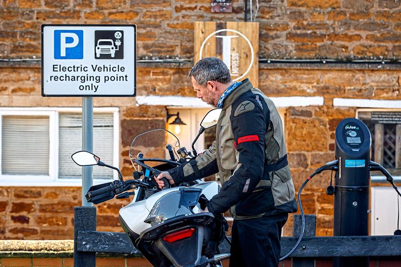 Charging a Zero DSR-X at a public charging station