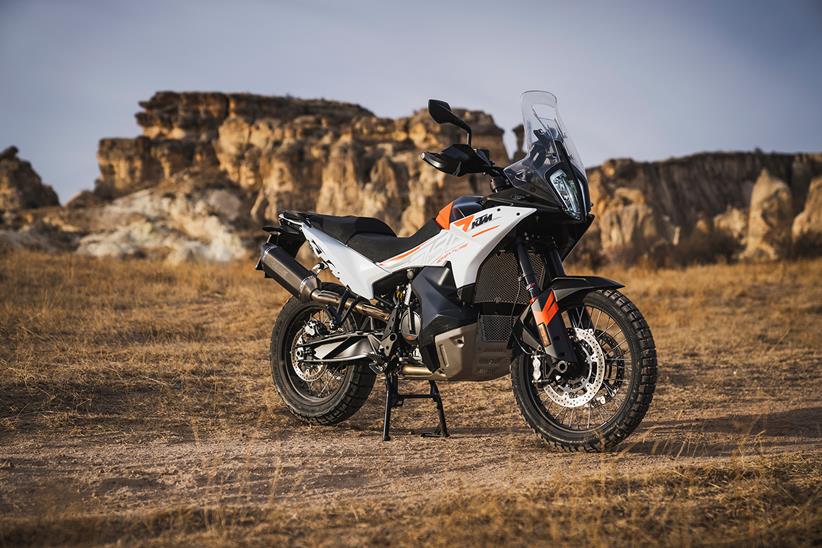 A side view of the 2023 KTM 790 Adventure