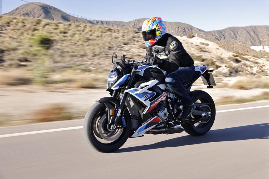 BMW M1000R left side on the road