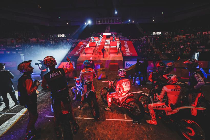 Riders at the start area of the Dougie Lampkin Invitational