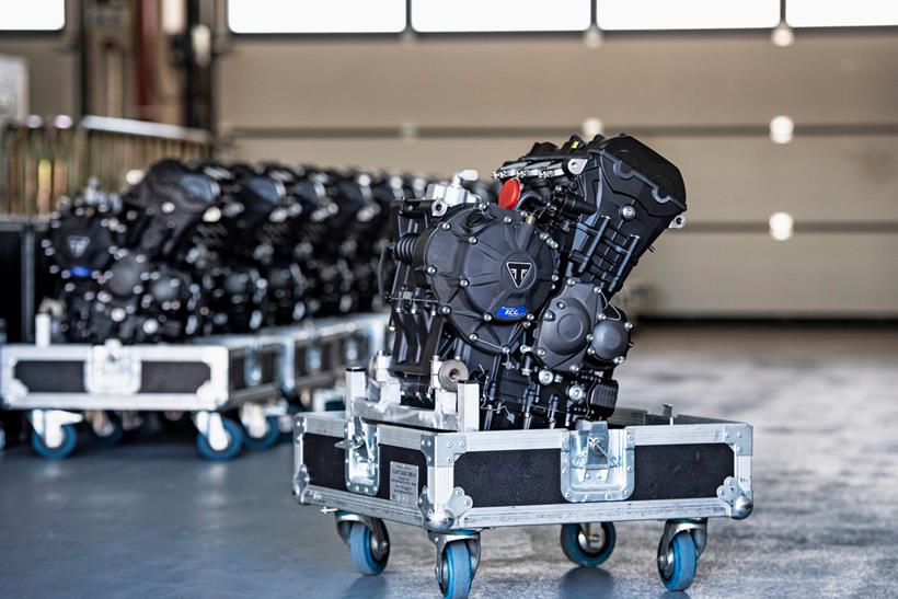 Triumph Moto2 engines from the crate