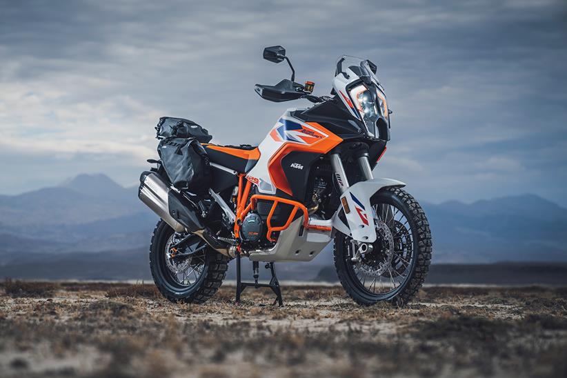 A side view of the 2023 KTM 1290 Super Adventure R