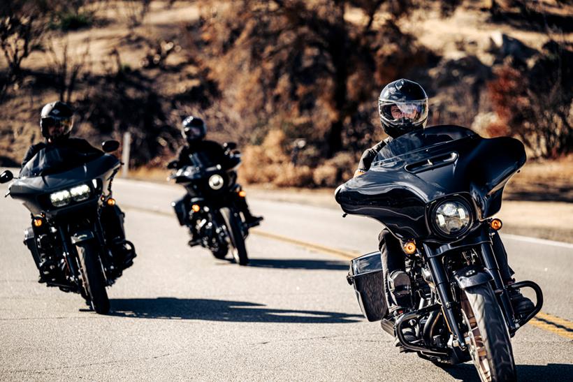 Harley-Davidson models on the road