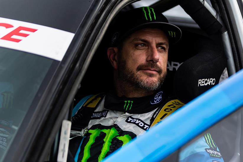 Ken Block in one of his race cars