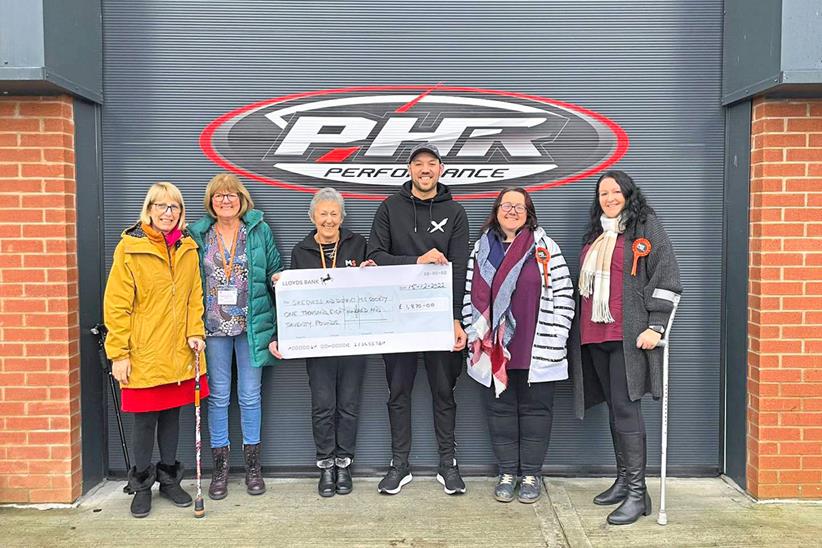 Peter Hickman with members of the Skegness MS Society