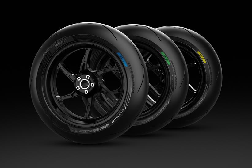 The three different Pirelli Diablo Supercorsa V4 compounds