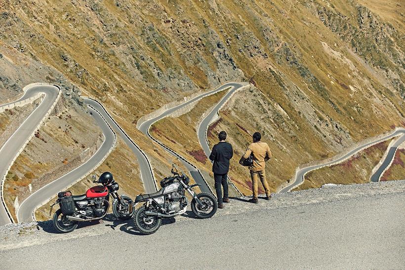 Rally riders take in the views of the Alps