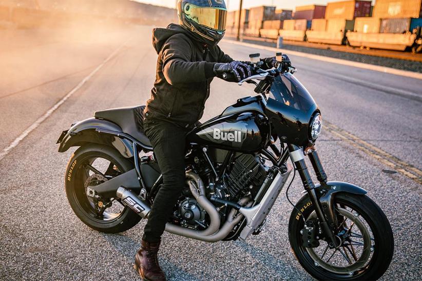 The Buell Super Cruiser static on a road