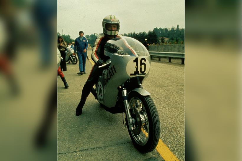 Paul Smart in pit lane at Imola, 1972