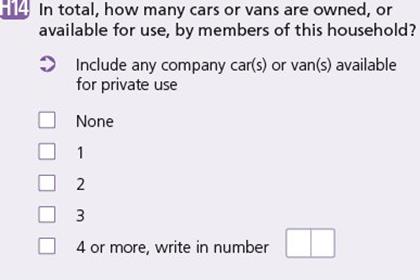 The census asks about cars or vans, but not motorcycles