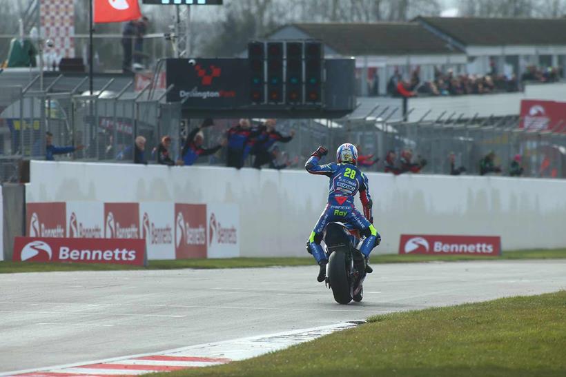 Bradley Ray wins for Buildbase Suzuki at Donington Park in 2018