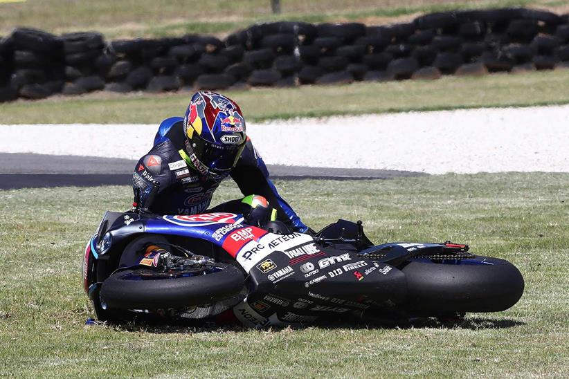 Toprak Razgatlioglu crashes during the Phillip Island Test