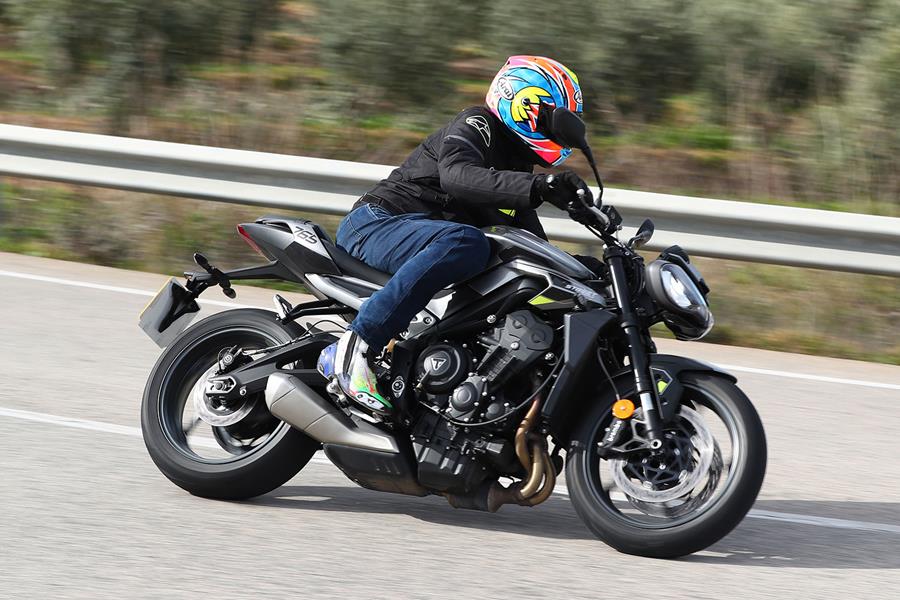 Triumph Street Triple 765 R right side on the road