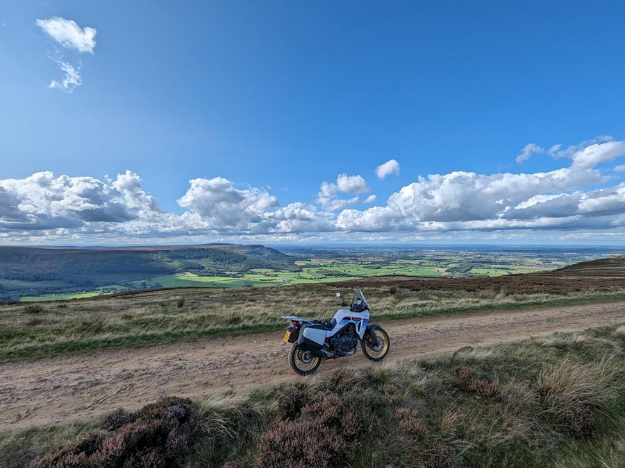 2023-on Honda XL750 Transalp on a dirt road