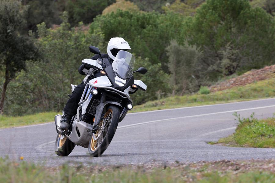 2023 Honda Transalp XL750 riding shot showing handling