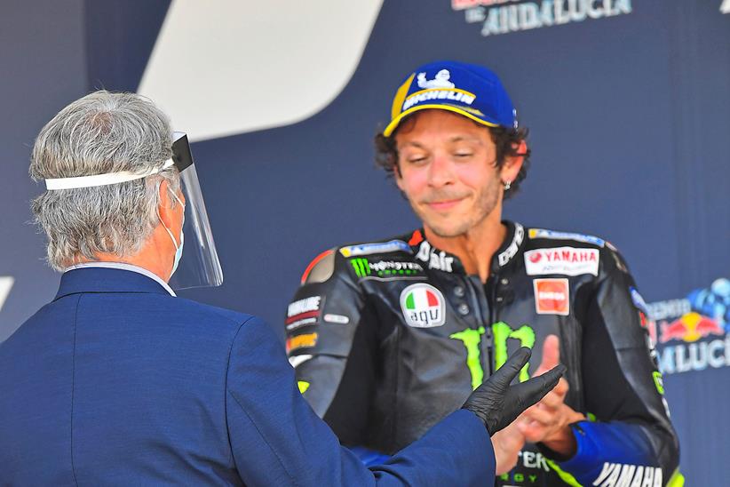 FIM President Jorge Viegas with Valentino Rossi