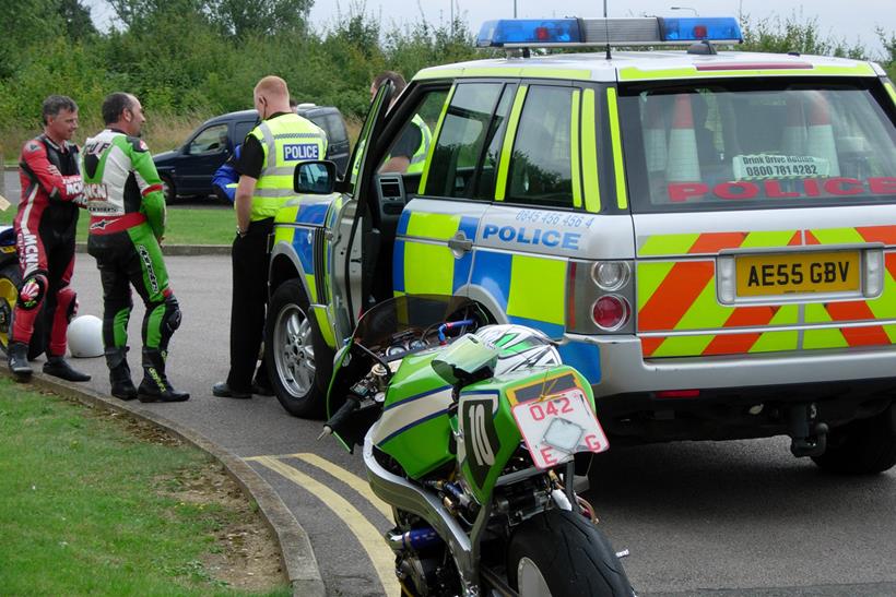 Speaking with police on the roadside