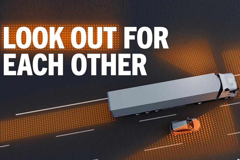 National Highways lorry safety poster