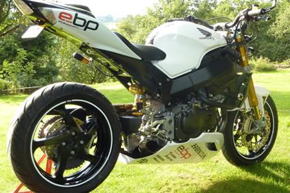 Custom FireBlade includes parts from Aprilia's Tuono, Honda's VFR8, and Suzuki's GSX-R 600K6