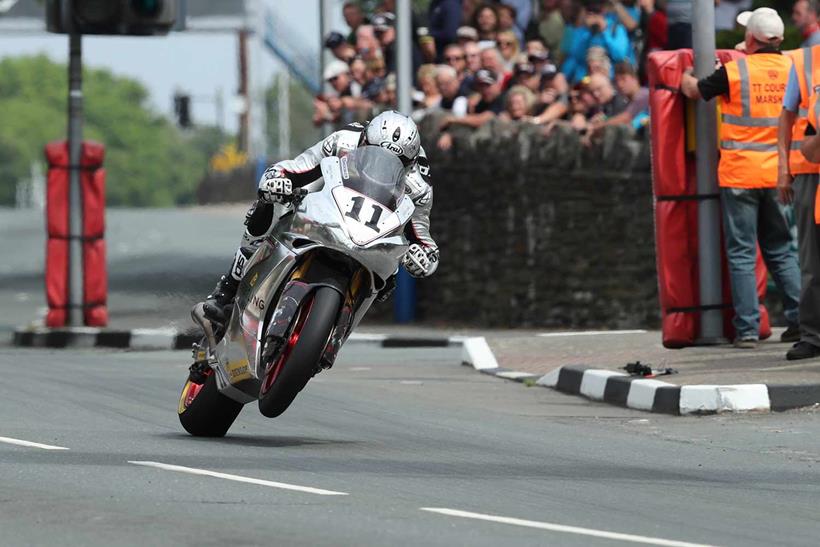 Josh Brookes onboard the Norton at the 2018 Isle of Man TT