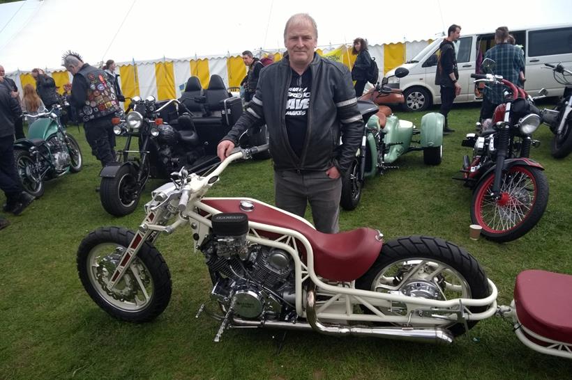 Roy Gilby with his custom at the NABD Rally