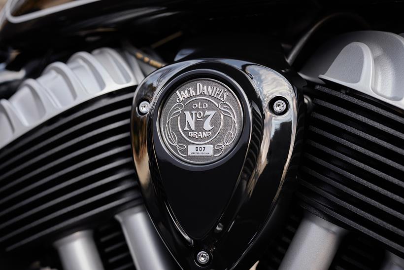 Indian Chief Bobber Dark Horse Jack Daniel's engine detail