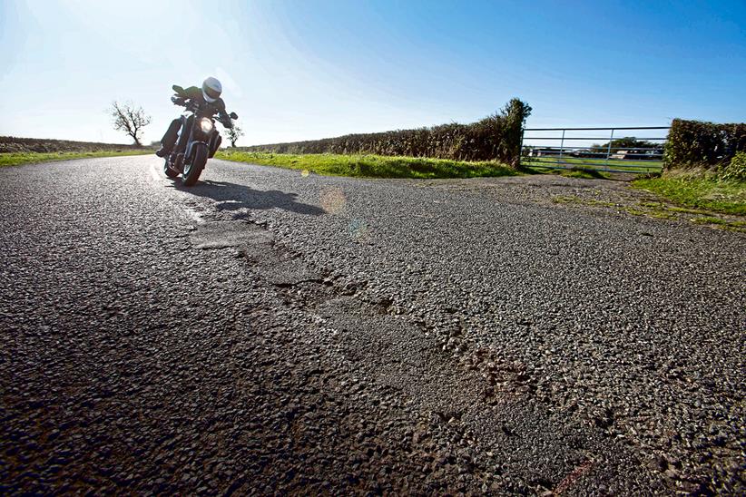 Potholes on a UK road