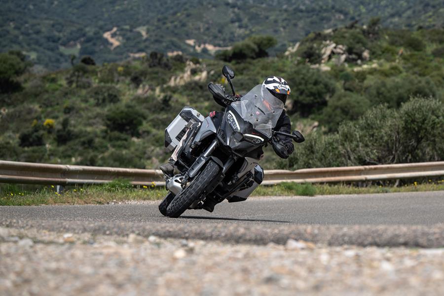 Ducati Multistrada V4 Rally front mid-corner