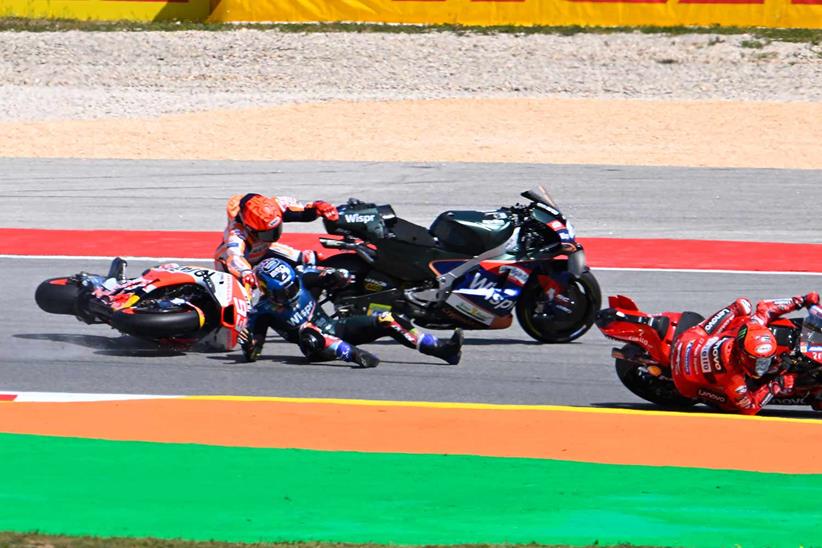 Marc Marquez runs into Miguel Oliveira at Portimao