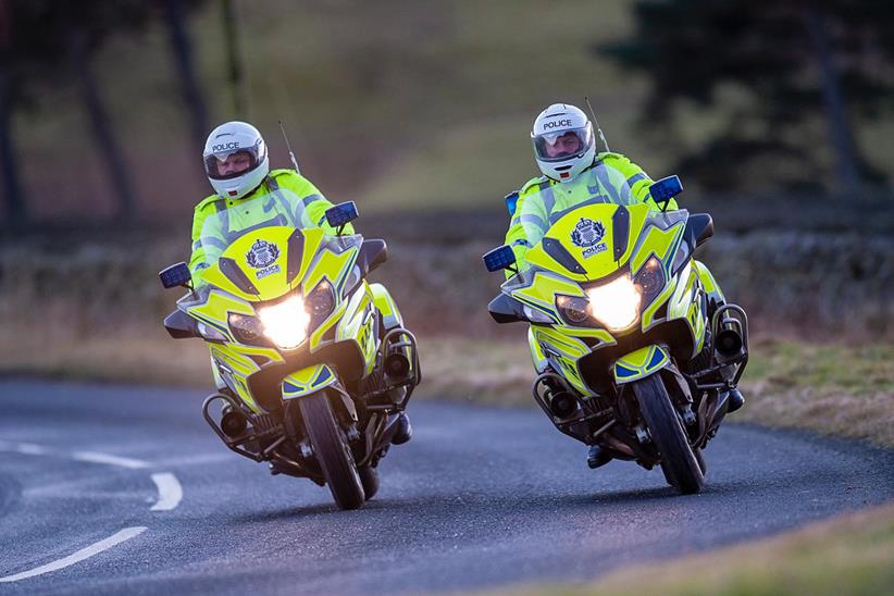 Police bikes on the road