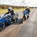 Riding a straight road on the Suzuki GSX-S1000GT and Yamaha Tracer 9 GT