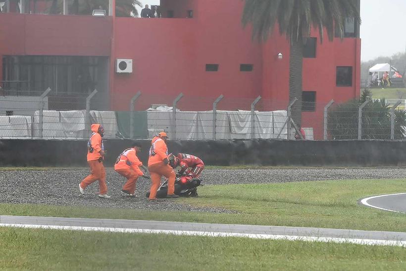 Pecco Bagnaia crashes out in Argentina