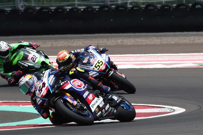 Toprak Razgatlioglu in action for Yamaha in WSB